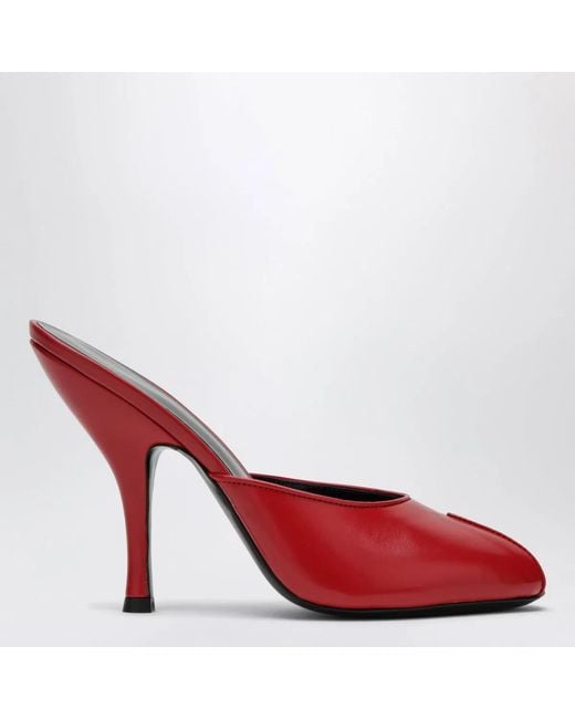 Jude Red Leather Date Mule