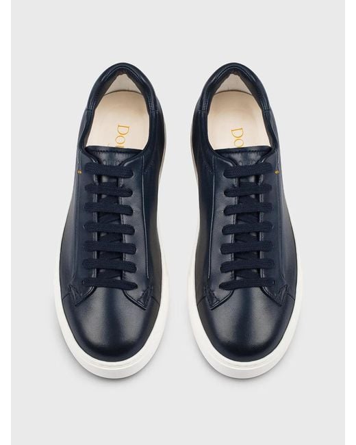 Doucal's Blue Leather Sneakers for men