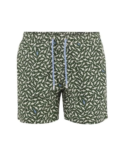 Mc2 Saint Barth Green Micro-Print Swimsuit for men