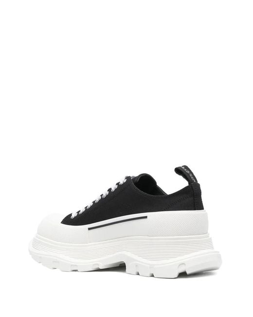 McQueen White Canvas Tread Slick Sneakers