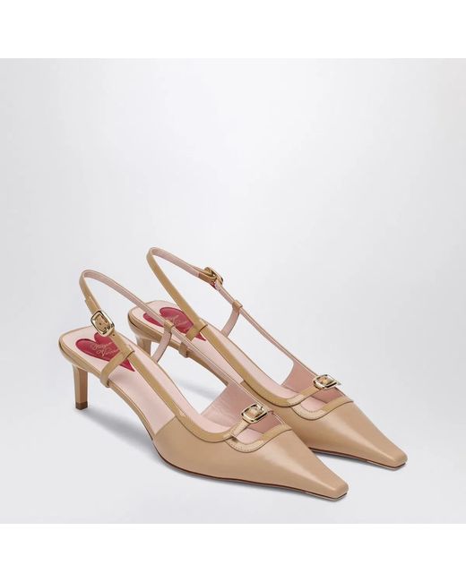 Roger Vivier Natural Desert Leather Décolletés Slingback Viv' Canard