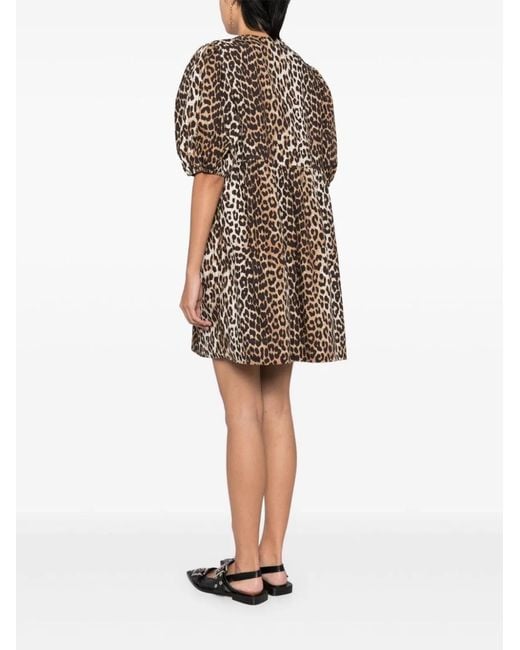 Ganni Brown Organic Cotton Mini Dress