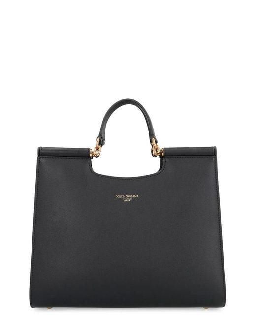Dolce & Gabbana Black Dolce & Gabbana Small Sicily Tote Bag
