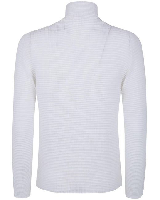 HOMME PLISSÉ White Homme Plisse "Wooly Pleats Bk Wt 66" Shirt