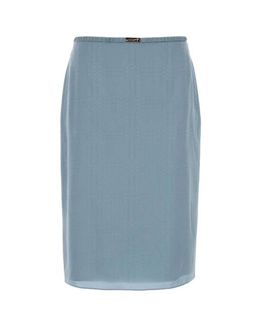 Gucci Blue Light Silk Skirt