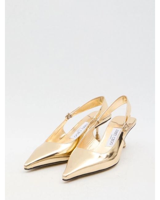 Jimmy Choo Natural Amel Leather Slingback Pumps