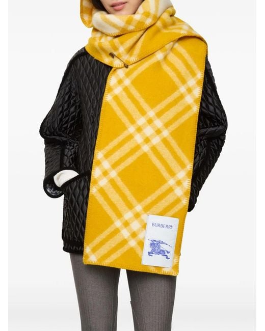 Burberry Yellow Wool Hooded Scarf for men