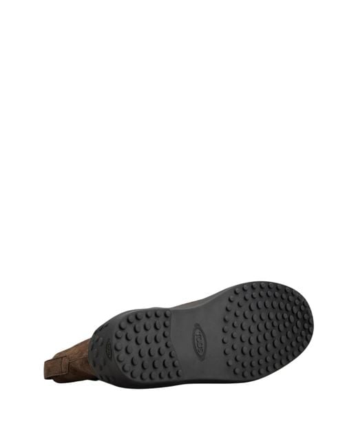 Tod's Brown Gommino Suede Chelsea Boots for men