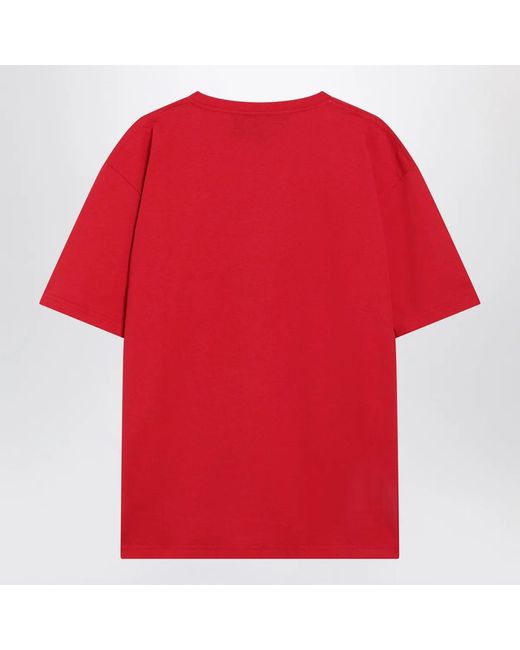 Valentino Red T-Shirt With Panther Print for men