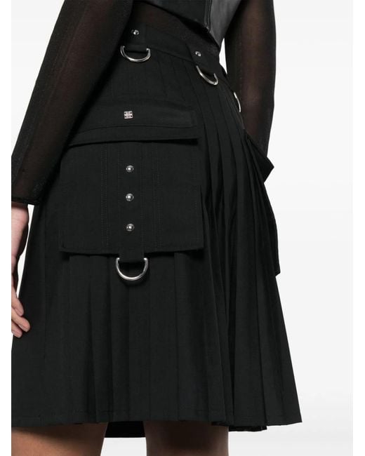 Givenchy Black Kilt Skirt