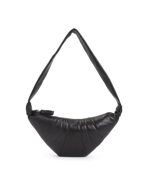 Lemaire Black Leather Medium Croissant Bag for men