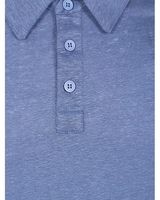 Majestic Blue Linen Short Sleeves Polo Shirt for men