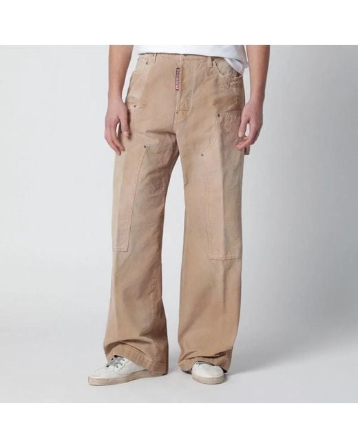 DSquared² Natural Vintageeffect Baggy Carpenter Jeans for men