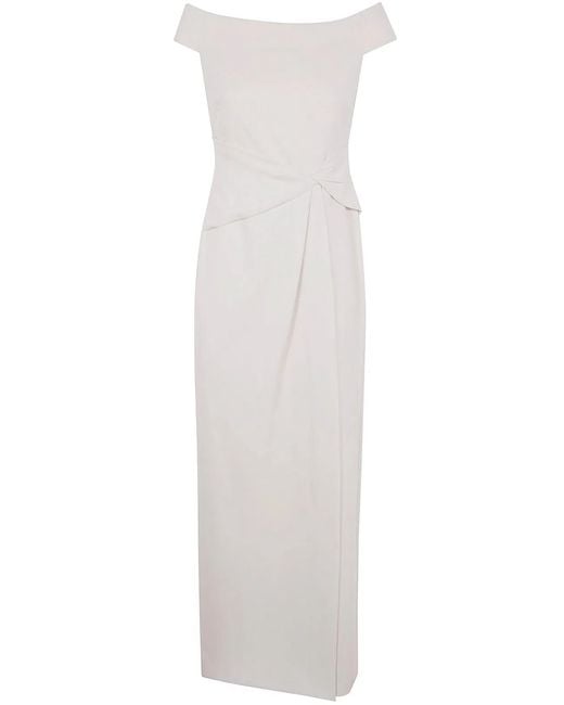 Ralph Lauren White Saran Short Sleeves Gown