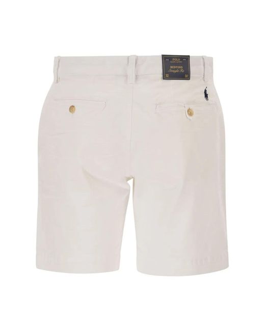 Polo Ralph Lauren White Stretch Classic Fit Chino Short for men