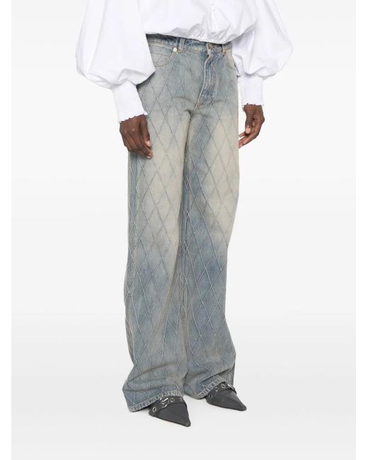 Balmain Gray Denim Cotton Jeans