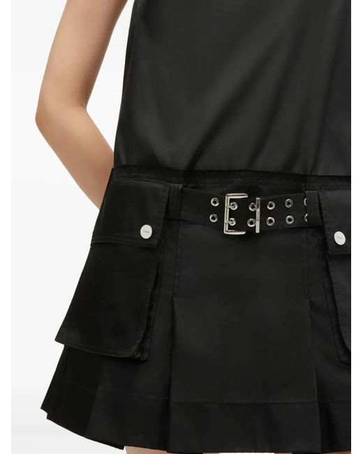 Ganni Black Polyamide Duchesse Mini Dress