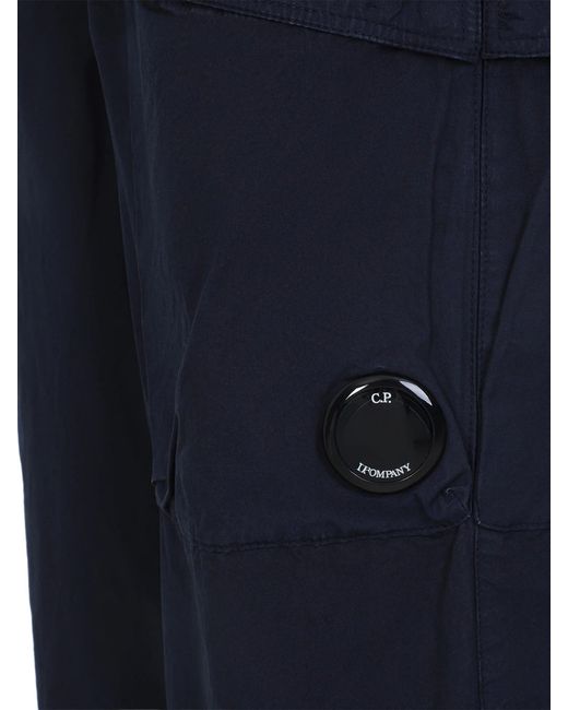 C P Company Blue Dove Cotton Cargo Pants
