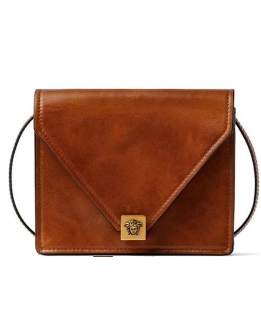 Versace Brown Tan Leather Luxury Bag