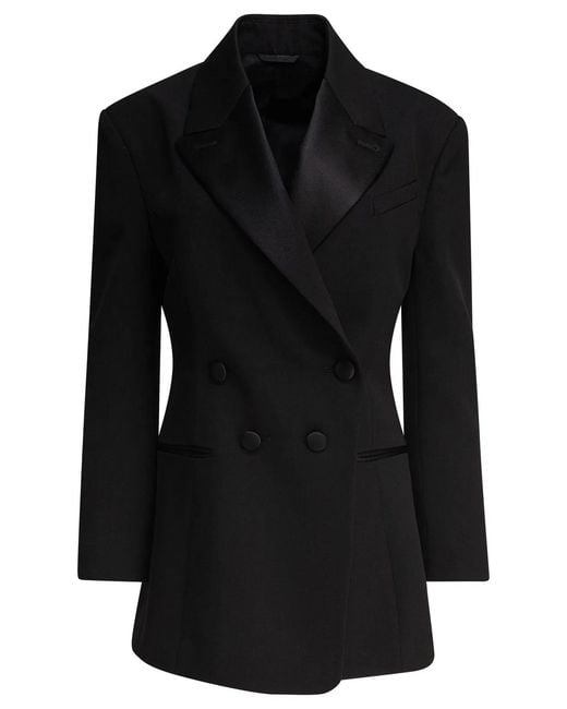 Givenchy Black Pleated Double Breasted Blazer