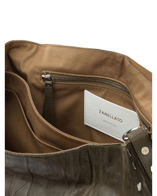 Zanellato Brown "Postina Plissé" Hand Bag