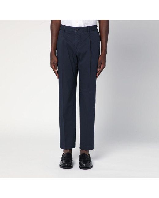 Santaniello Blue Cotton Trousers for men