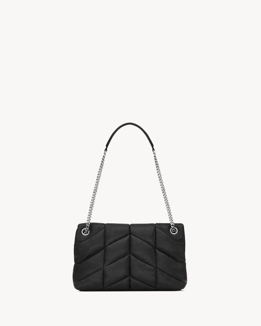 Saint Laurent White Loulou Puffer Bag Small