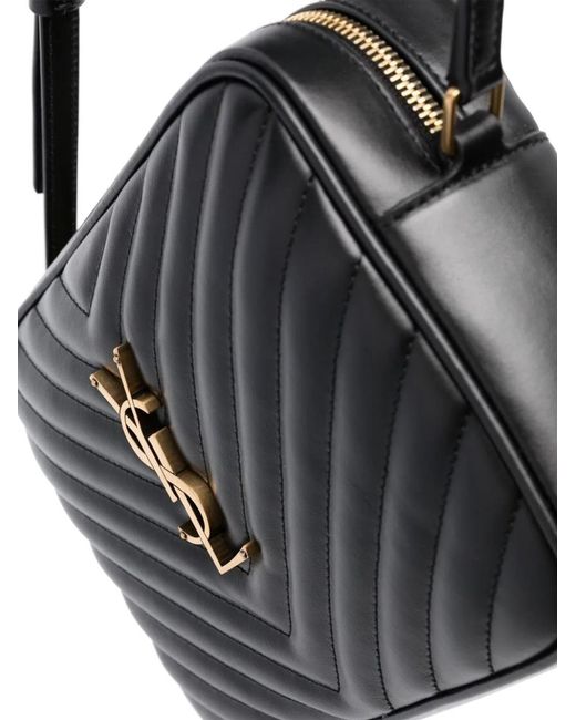 Saint Laurent Black Lou Quilted Crossbody Bag