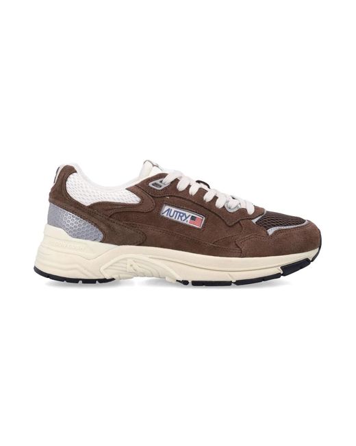 Autry Brown Hyperway Suede Sneakers for men