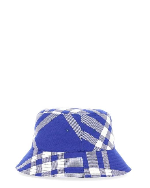Burberry Blue Bucket Check Hat