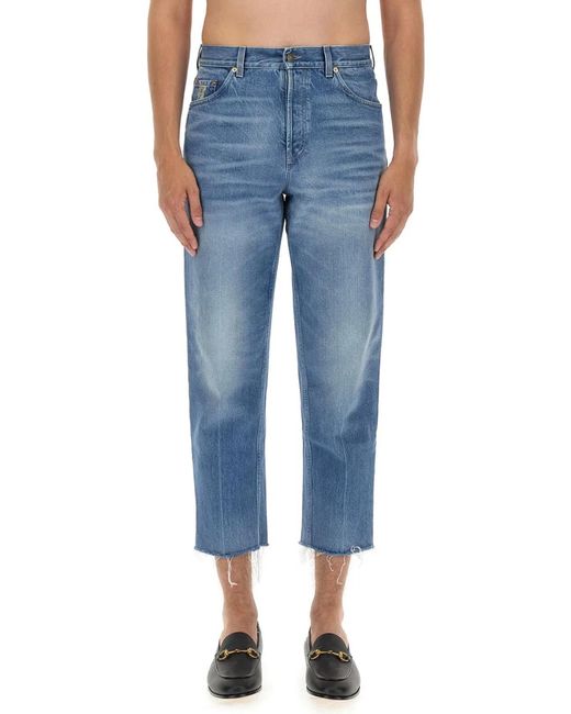 Gucci Blue Carrot Fit Jeans for men