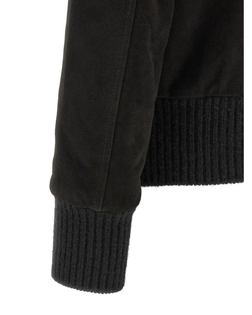 Giorgio Brato Black Aviator Jacket for men