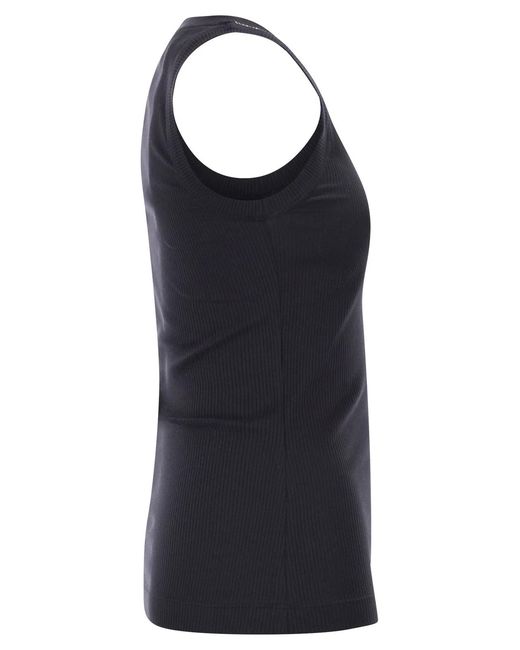 Brunello Cucinelli Black Sleeveless Ribbed Top