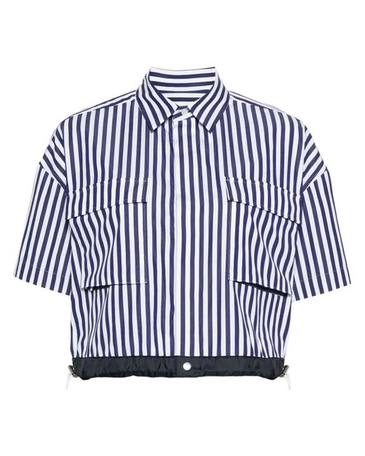 Sacai Blue Thomas Mason Cotton Poplin Shirt