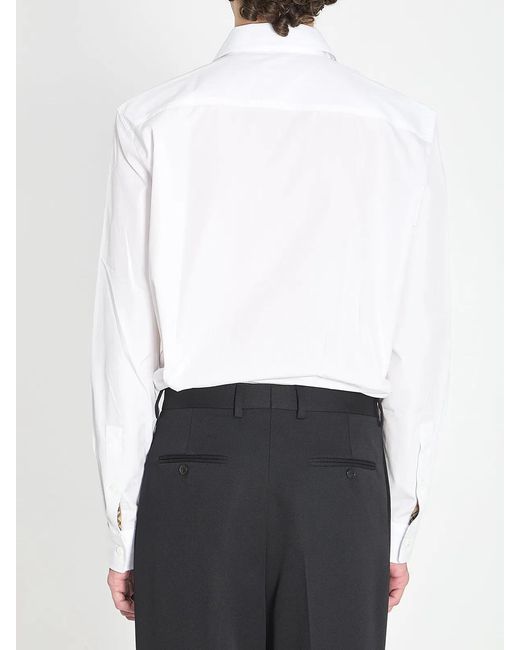 Burberry White Cotton Shirt for men