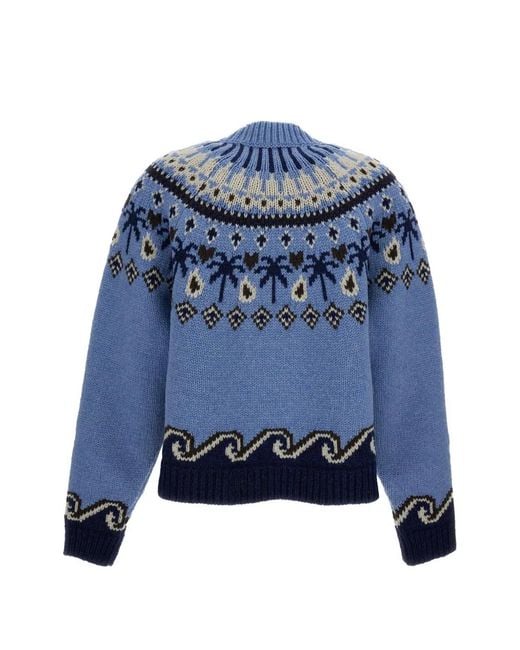 Alanui Blue Wool Sweater