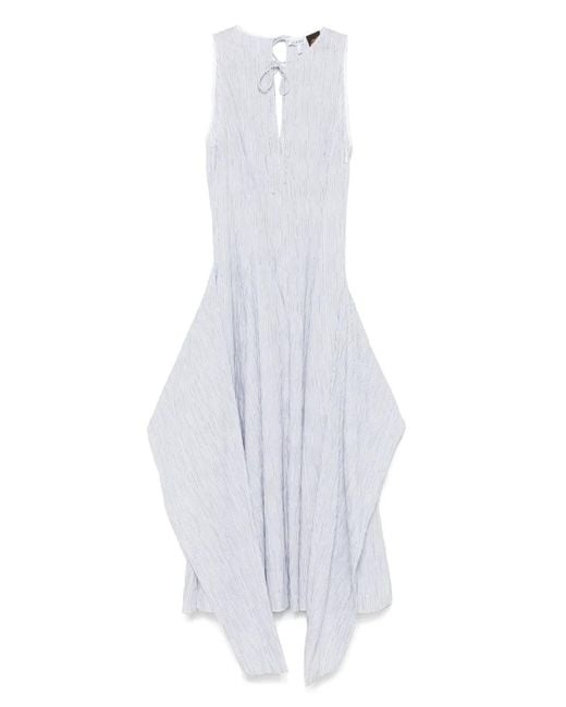 Loewe White Cotton Blend Midi Dress