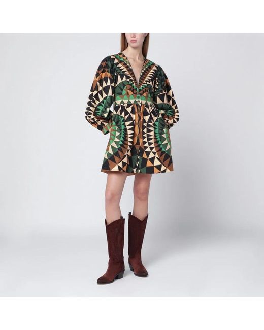 Farm Rio Multicolor Heart Deco Mini Dress