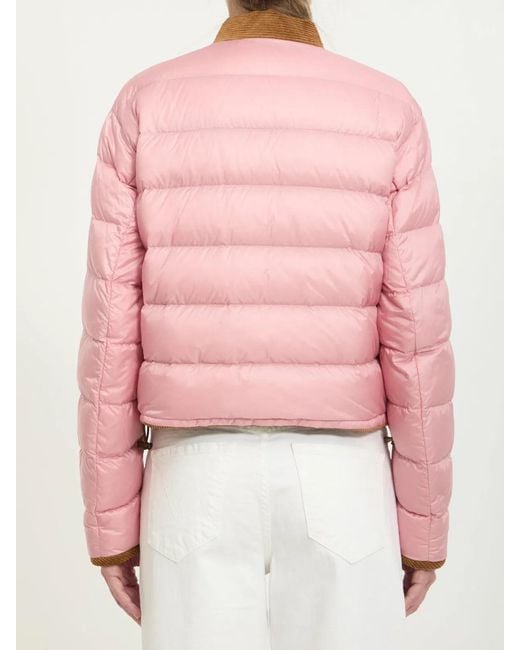 Moncler Pink Blageon Corduroy Puffer Jacket