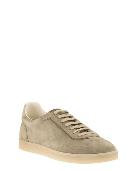 Brunello Cucinelli Natural Suede Trainers for men