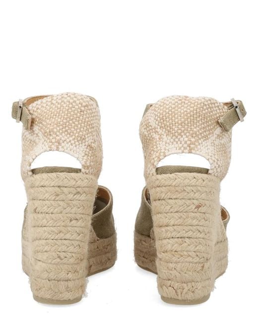 Castaner Natural Castañer Cotton Leather Heel