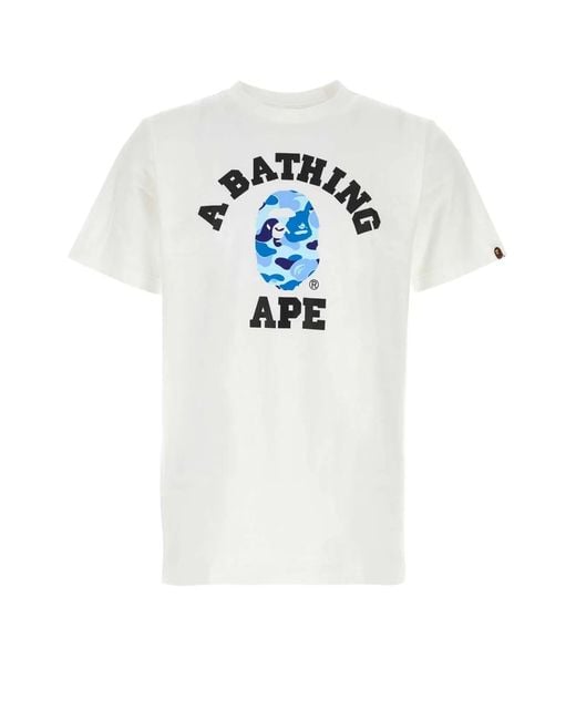 A Bathing Ape White Abc Camo College Tee M for men