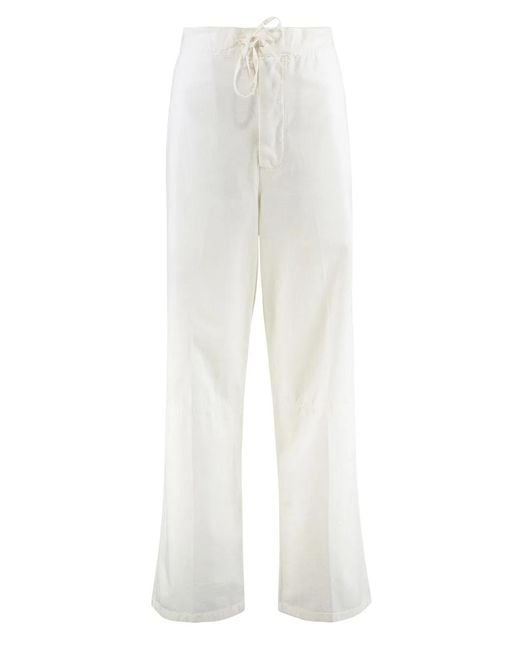Victoria Beckham White Cotton Trousers