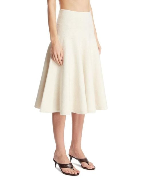 Alaïa Natural Alaia Ivory Stretch Cashmere Blend Skirt