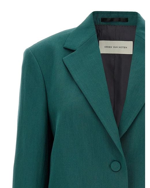 Dries Van Noten Green 'Birdy' Blazer
