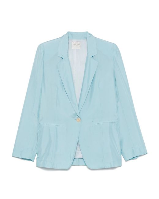 Forte_forte Blue Silk Habotai Silk Jacket