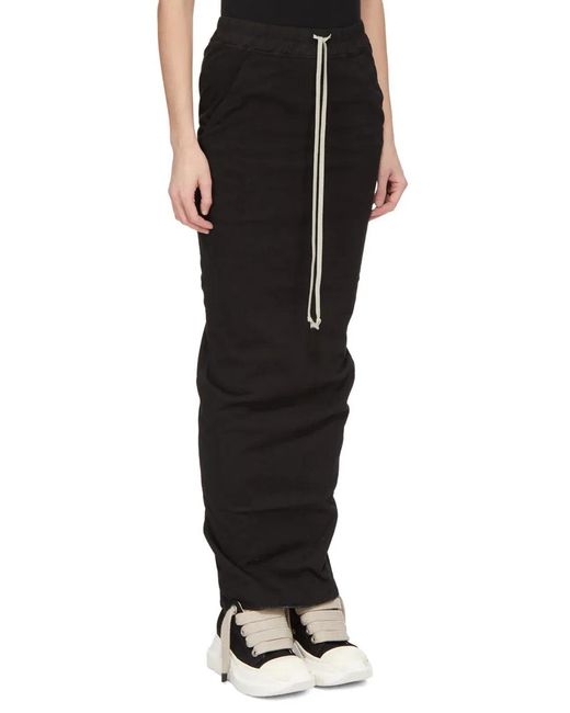 Rick Owens Black Pull On Pillar Skirt