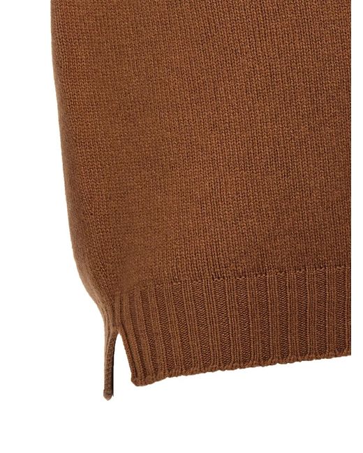 Ma'ry'ya Brown Crew-Neck Sweater for men