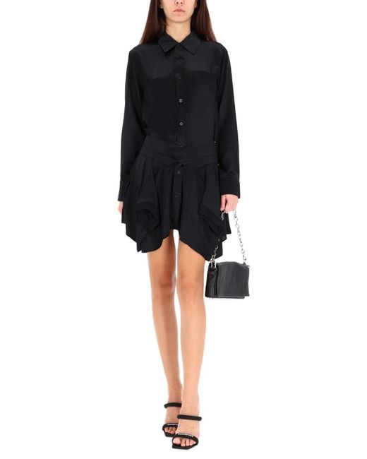 T By Alexander Wang Black Double Chemisier Dress