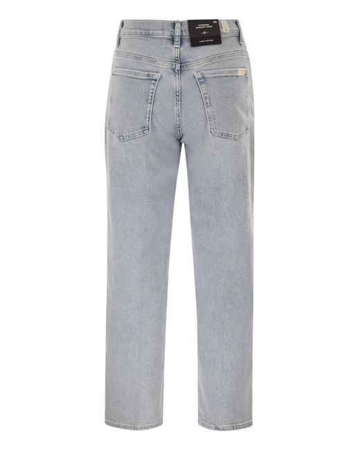 7 For All Mankind Gray Stovepipe Straight Ankle Jeans